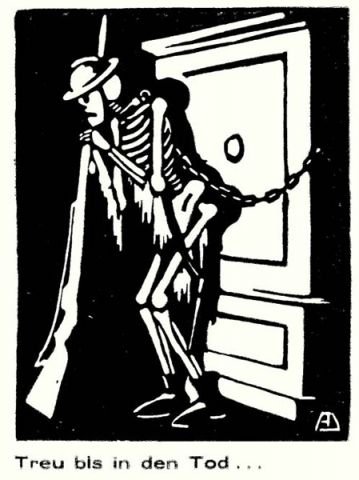 Treu bis in den Tod (Postkarte der FAUD)